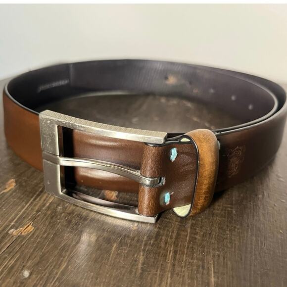 Ted Baker London Brown Italian Leather Belt Men’s Size 32 - Picture 1 of 6